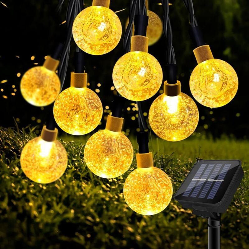 Solar-Lichterkette für den Außenbereich, 11 m, 60 LEDs, wasserdicht, Solar-Lichterkette, 8 Modi, Solar-Lichterkette für den Außenbereich für Garten,