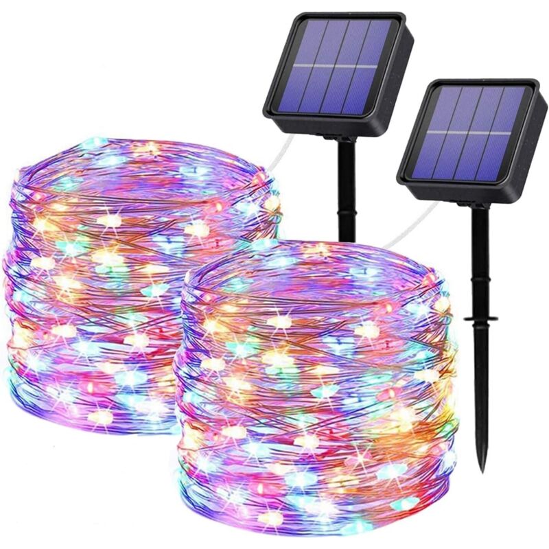 Solar-Lichterkette für den Außenbereich, 12 m, 100 LEDs, Solar-Lichterkette, 8 Modi, wasserdicht, Kupferdraht, Dekorations-Lichterkette für Garten,