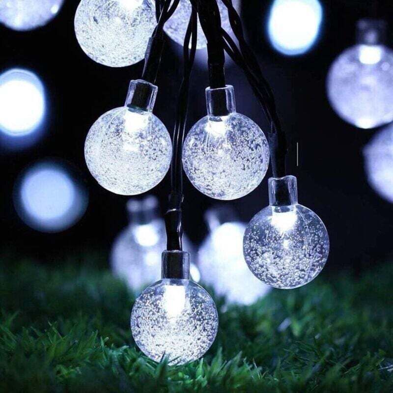 Solar-Lichterkette für den Garten, 20 LEDs, Kristallkugel-Lichterkette für den Außenbereich, wasserdichte Lichterkette, 5 m, dekorative Beleuchtung