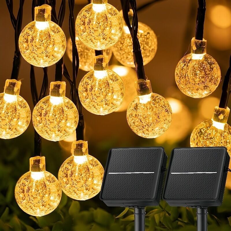 Solar-Lichterkette für draußen, 100 LEDs, wasserdicht, Solar-Lichterkette, 8 Modi, Solar-Lichterkette für draußen, für Garten, Terrasse, Partys