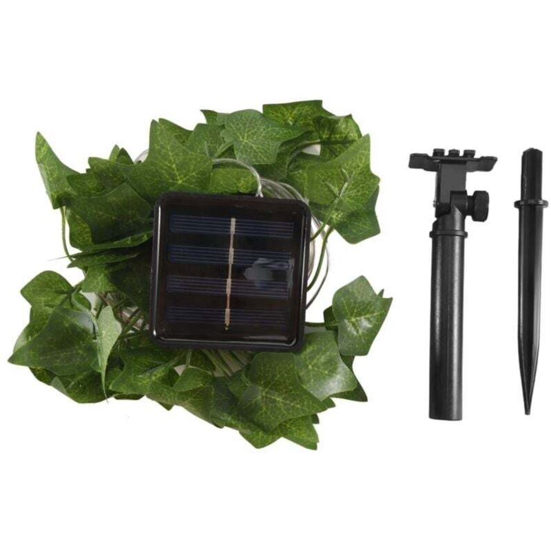 Solar-Lichterkette mit Ahornblattmotiv, wasserdichte Solar-Weihnachtsbeleuchtung für den Außenbereich, 2 m, 20 LEDs