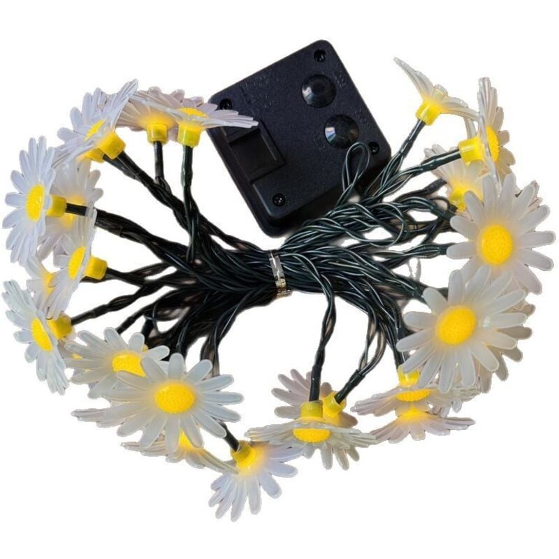Solar Lichterketten Außen Garten Gänseblümchen Beleuchtung, 30LED Daisy Blume Solar Power Lichterketten Dekor Festival Buntes Licht Wasserdicht für