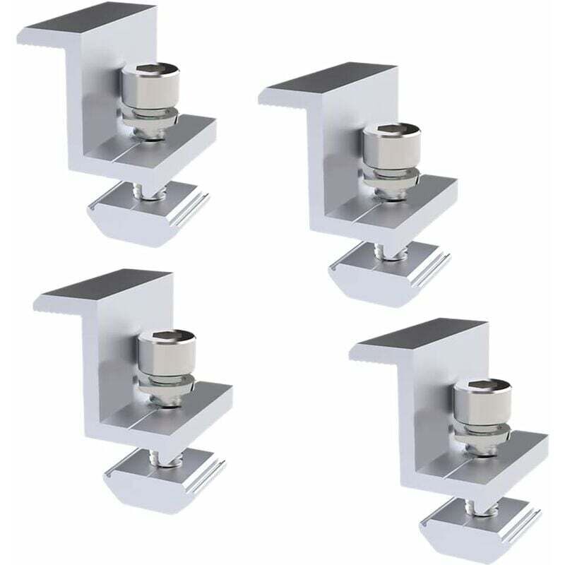 Solar Panel Bracket End Clamp Kit, Solar Panel Edge Clamp Brackets, Solar Panel Fixing Solar Panel, for Module Height 30mm, Solar Panel Clamp for