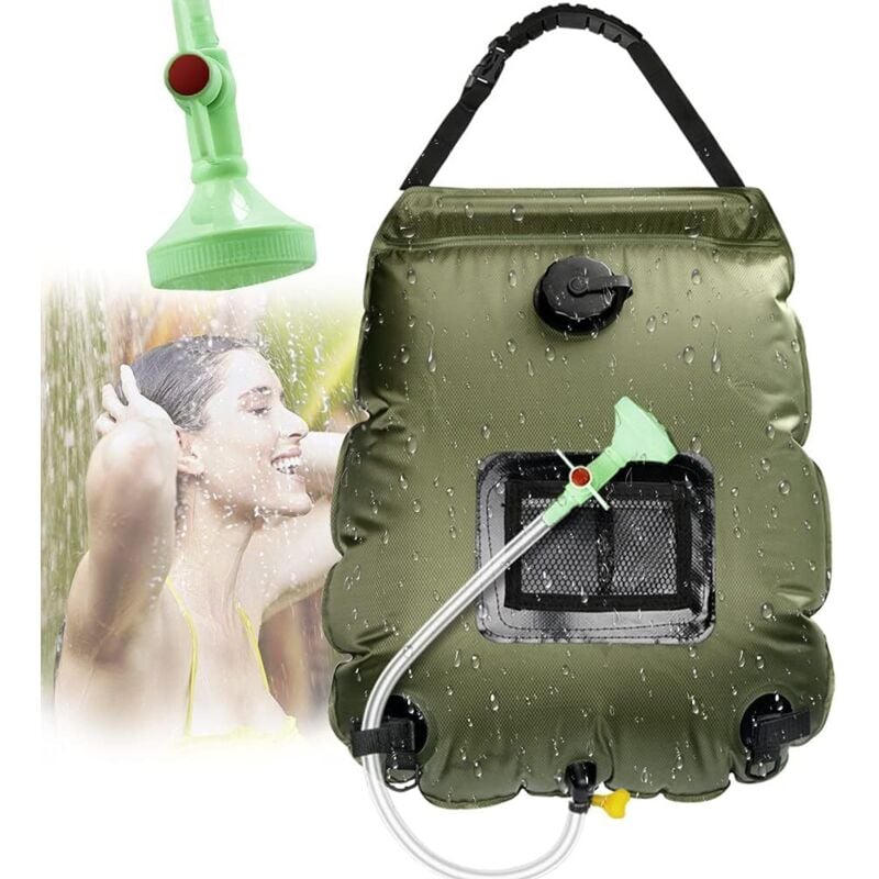 Solar Shower Bag Camping, Solar Shower Bag, Solar Camping Shower, Camping Shower Bag, Foldable Shower Bag, Switchable Shower Head for Hiking,