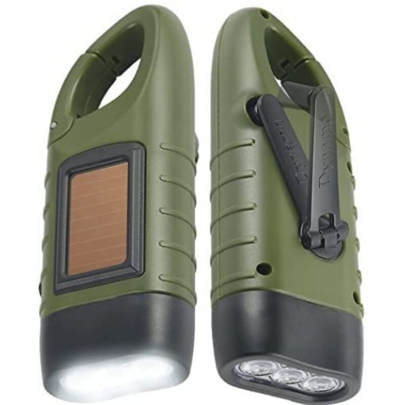 Solar-Taschenlampe, 2er-Pack, Solar-LED-Taschenlampe und Handkurbel, wiederaufladbare Taschenlampe, Outdoor-Aktivitäten, Notfalllampe