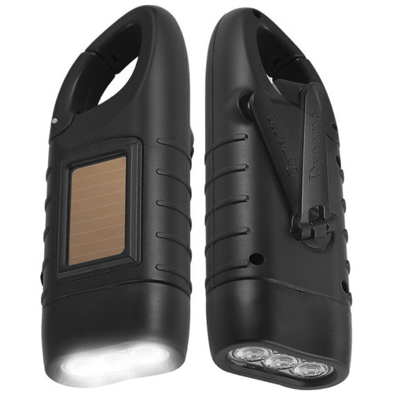 Solar-Taschenlampe, 2er-Pack, Solar-LED-Taschenlampe und Handkurbel, wiederaufladbare Taschenlampe, Outdoor-Aktivitäten, Notfalllampe [Energieklasse