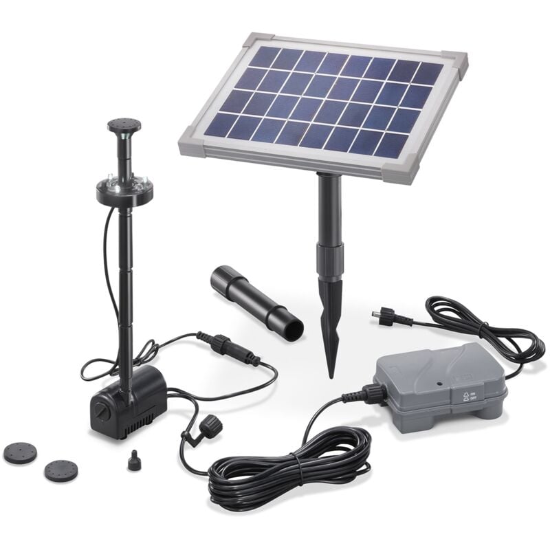 Esotec - Solar Teichpumpe 5W mit Akku und led Gartenteich Wasserspiel Teich 101920