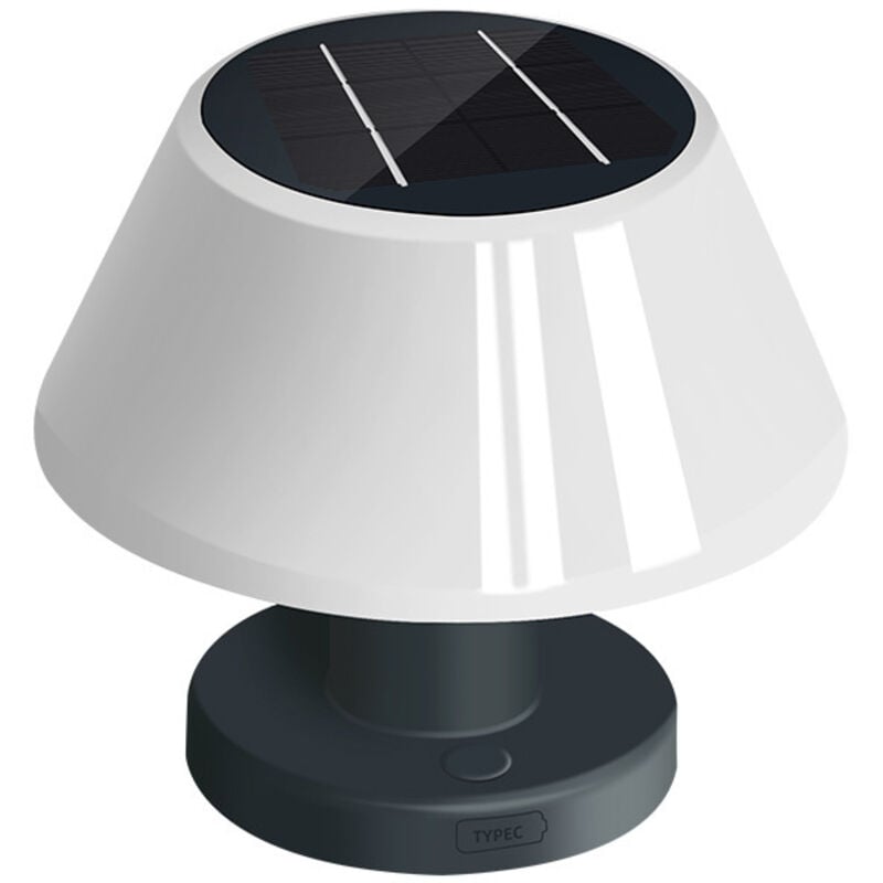 Lampe de Table Solaire,Lampe de Table Sans fil Extérieure Batterie Rechargeable,4500K réglable,Étanche IP44, Lampe Solaire pour Camping, Balcon,