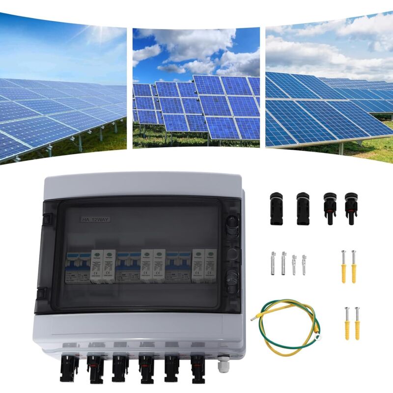 Solar Überspannungsschutz PV DC 1000V 40A Trennschalter PV Anlage 3 String (3 in 3 out)Blitzschutz Leitungsschutzschalter PV Anschlusskasten IP65