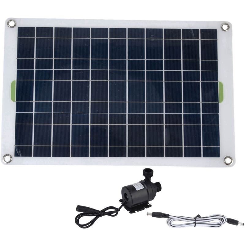 Eosnow Solar-Wasserpumpen-Set, Panel 800 l/h, 12 V, geräuscharm, Gleichstrom, umweltfreundlich, langlebig, Silikon-Kunststoff, Solar-Teichpumpe für