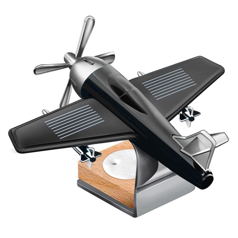 Tlily - Solarbetriebene rotierende Flugzeug-Desktop-Dekoration, Innenraum, Auto, Kindergeburtstagsgeschenk, a