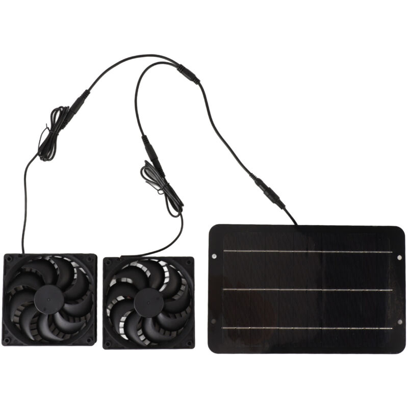 Eosnow Solarbetriebenes Ventilator-Set, wasserdicht, tragbar, 10 W, 12 V, für Hühnerstall, Gewächshaus, Hundehütte, Schuppen, Abluftkühlung, Belüftung