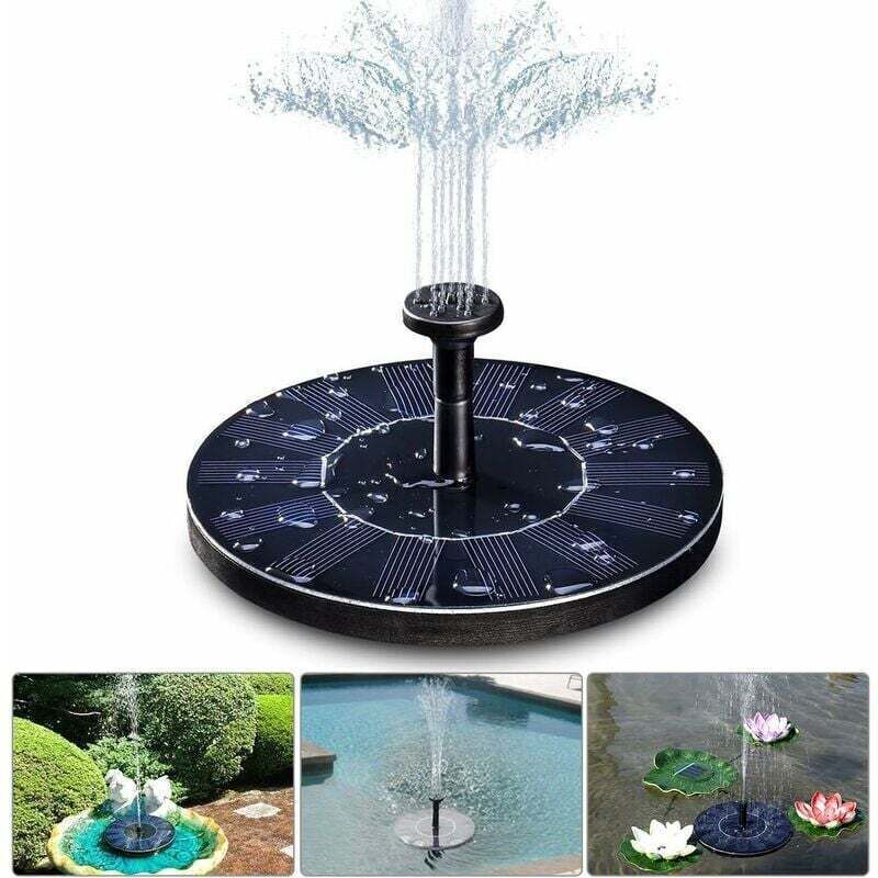 Solarbrunnen, 1,4-W-Solar-Teichpumpe mit 4 Effekten, maximale Förderhöhe 70 cm, schwimmende Solarbrunnenpumpe für Gartenteiche oder Vogeltränken,