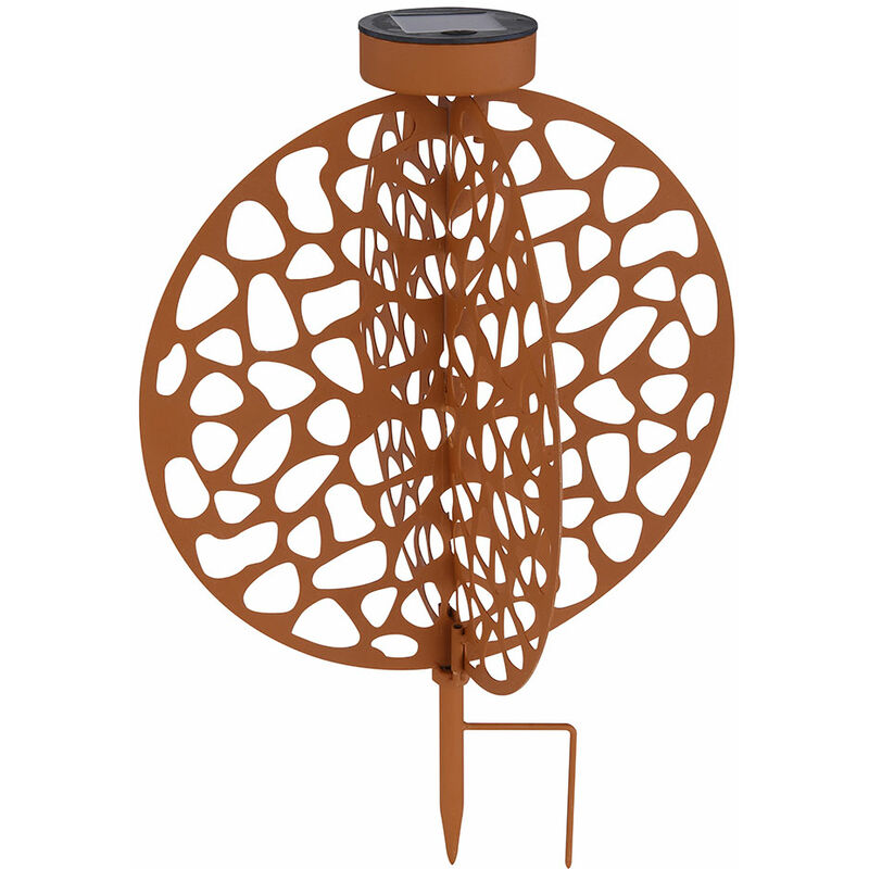 Solarlampe für Außen Deko LED Solarleuchte Gartenleuchte Deko Garten rost, Lichteffekt mit Erdspieß, 1x LED 3000K, LxH 30x41 cm