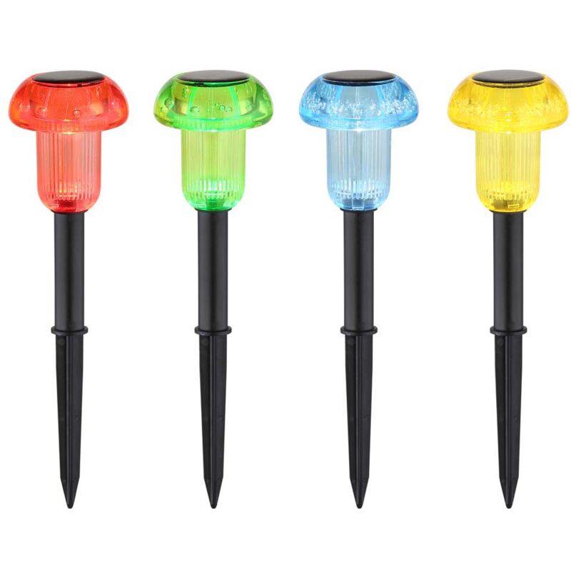 Solarlampe Gartendeko Außenlampe bunt Erdspieß Terrassenlampe h 13,7 cm 4er Set