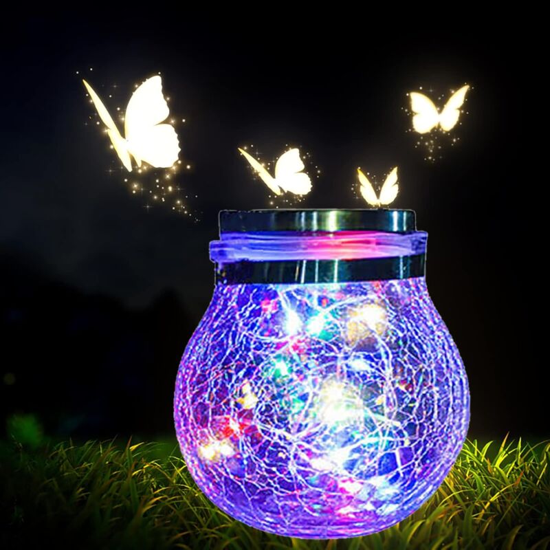 Solarlaterne für den Garten – wasserdichte Solarleuchte für den Außenbereich – 20 LEDs, dekorative Solarbeleuchtung für den Garten, Solar-Glaskugel