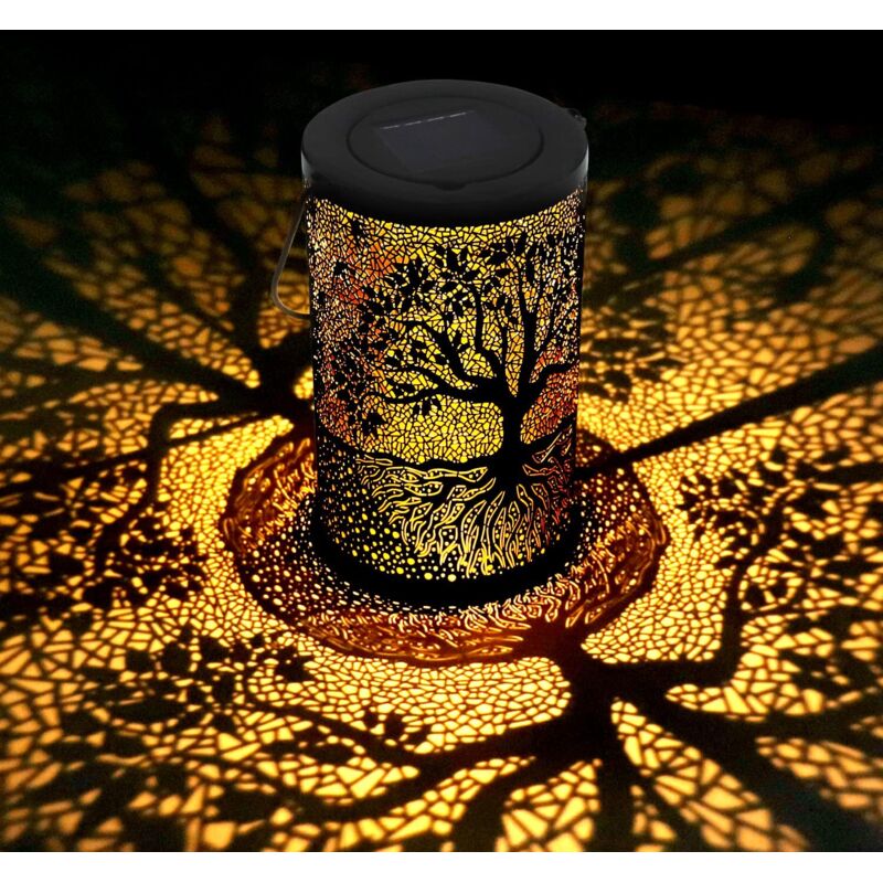 Solarlaterne Garten, Outdoor, dekorative Solarlampe für draußen, hängend/stehend, wasserdicht IP44, für Balkon, Garten (Baum)