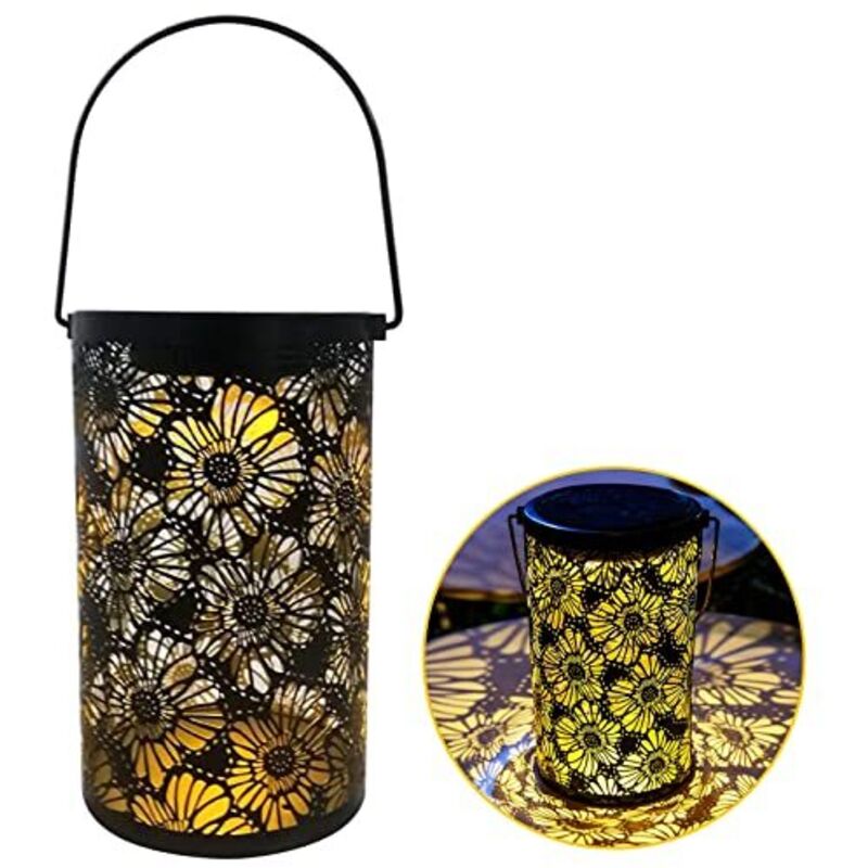 Solarlaterne Led Garten, Dekorativer Outdoor Solarlampenbaum, Outdoor Gartendekoration Metall Hängelampe, Terrasse Balkon Solarlaternen Metall