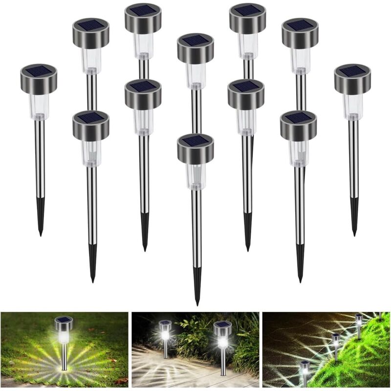 Solarleuchten für den Garten, 12 Stück, LED-Garten-Bodenlampe, wasserdicht, IP65, Dekoration, Solarbeleuchtung für den Außenbereich, für Wege, Rasen,