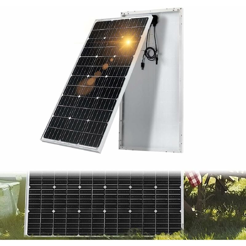 Solarmodul Solarpanel Monokristalline Solarzelle Photovoltaik Panel Solaranlage für Wohnmobil, Camping, Gartenhaus, Boot, Berghütte 150W YARDIN