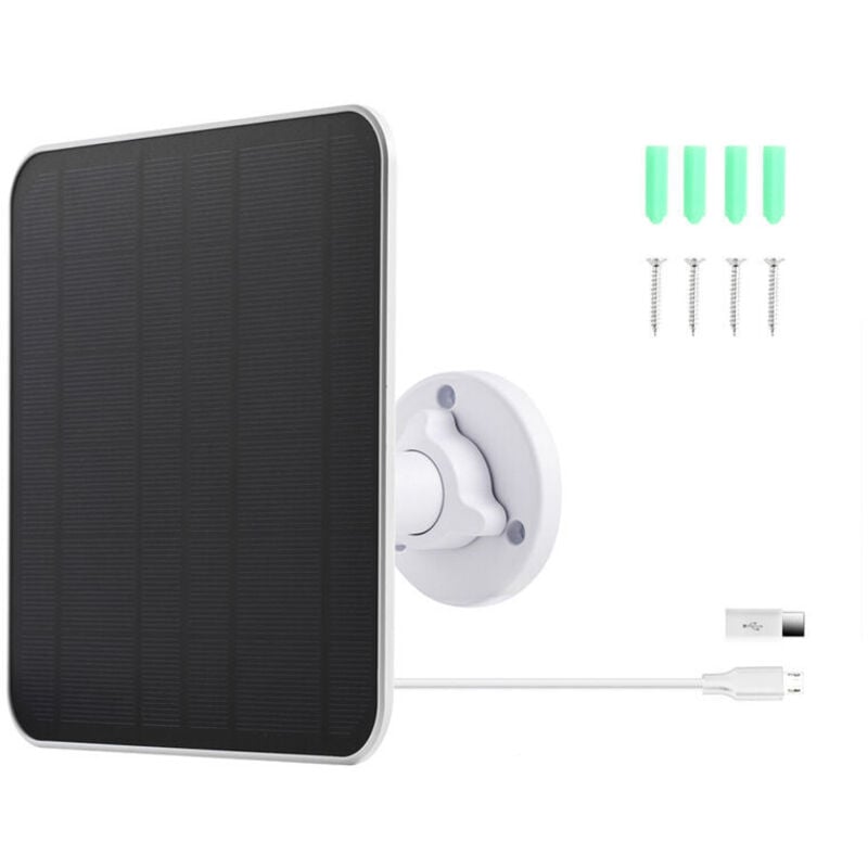 Solarpanel für Überwachungskamera, 5 w USB-Solarpanel kompatibel mit dc 5 v Überwachungskamera wiederaufladbar, Solarpanel für Kamera mit 3 m Kabel