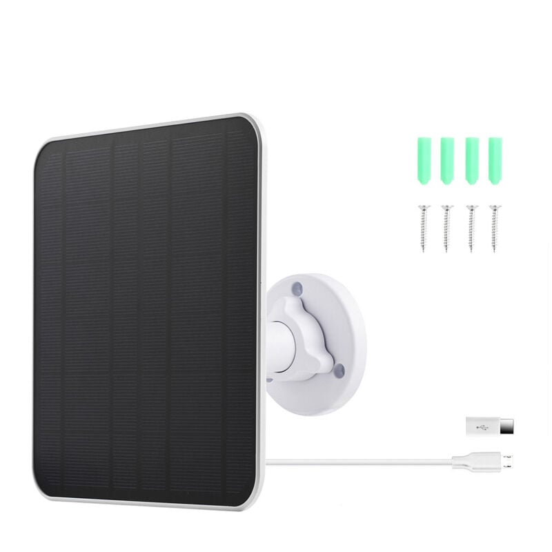 Solarpanel für Überwachungskamera, 5 W USB-Solarpanel kompatibel mit DC 5 V Überwachungskamera wiederaufladbar, Solarpanel für Kamera mit 3 m Kabel