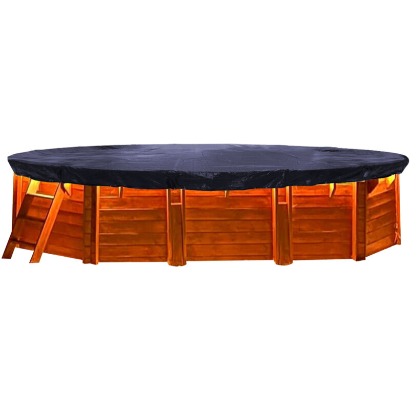 Solarplane Pool Oval Planenmaß 700x440cm für Pools 625x360 cm Winterabdeckplane Poolabdeckung 200g/m³ Schwarz