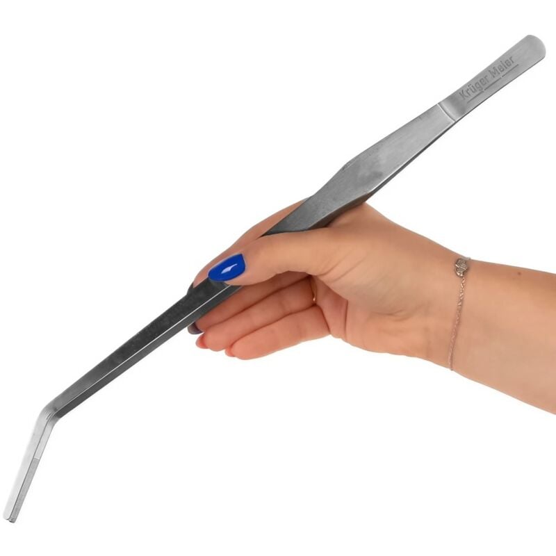Solide gebogene Pinzette Fütterungspinzette Pflanzpinzette 38cm