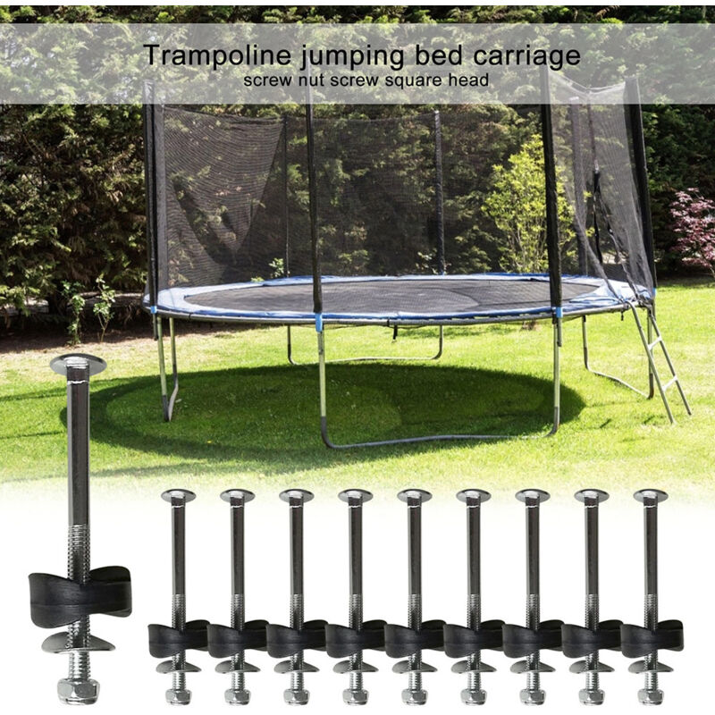 12 Stück Trampolin-Zaunpfosten-Abstandshalter, Trampolin-Schraube aus verzinktem Stahl, Schraube für Sprungbettwagen, Trampolin-Dolch - Sollbry