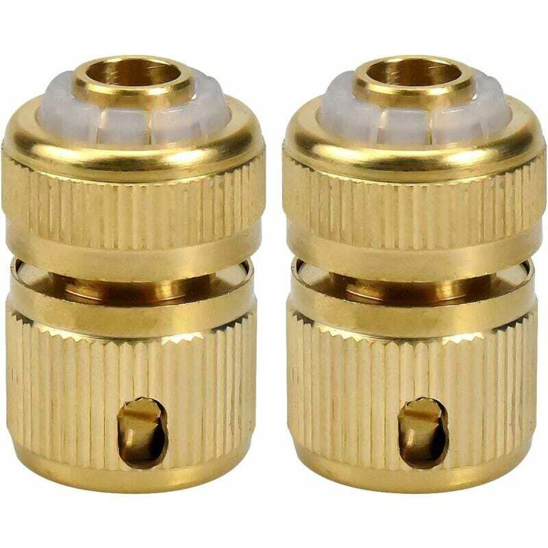 2 Stück Gartenschlauch-Armaturen, 1/2 Zoll, massives Messing, Gartenschlauch-Schnellverbinder, Wasserhahn-Geräte-Verbindungsadapter, kein Leck,