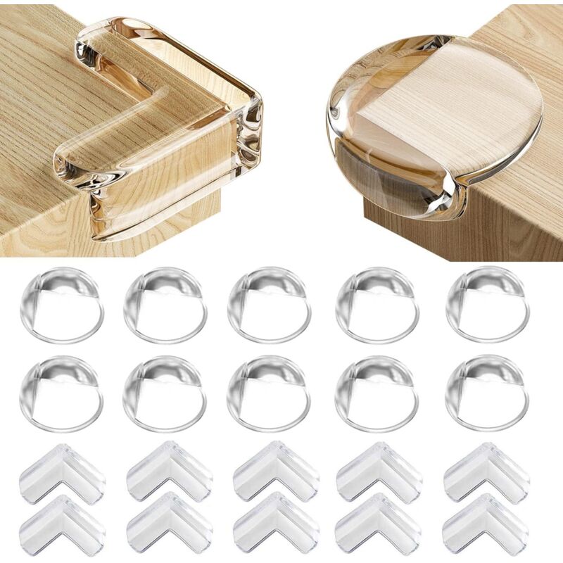 Sollbry - 20 Stück Babytisch-Eckenschutz, Babytisch-Eckenschutz, Babytisch-Eckenschutz, Tischeckenschutz mit verbessertem Sekundenkleber für Tische