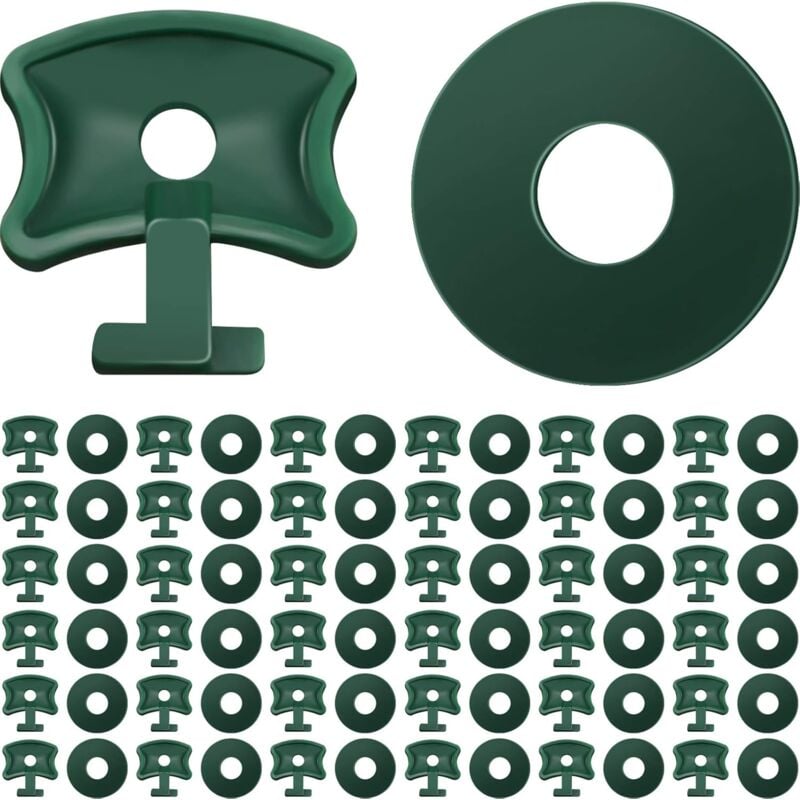 Sollbry - 200 Stück Gewächshaus-Drehklammern, Kunststoff-Gewächshaus-Befestigungsklammern und Unterlegscheiben, Gewächshaus-Verlängerungs-Eckklammern