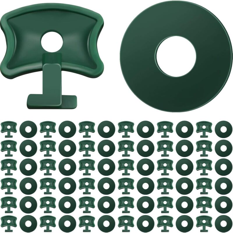 Sollbry - 200 Stück Gewächshaus-Drehklammern, Kunststoff-Gewächshaus-Befestigungsklammern und Unterlegscheiben, Gewächshaus-Verlängerungs-Eckklammern