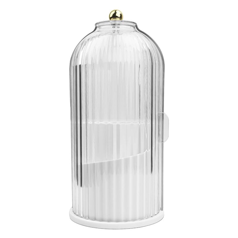 Sollbry - 360° drehbare Make-up-Pinsel-Aufbewahrung mit Deckel, Halter für Make-up-Organizer, Make-up-Pinsel-Topfhalter, Kosmetik-Display-Box,