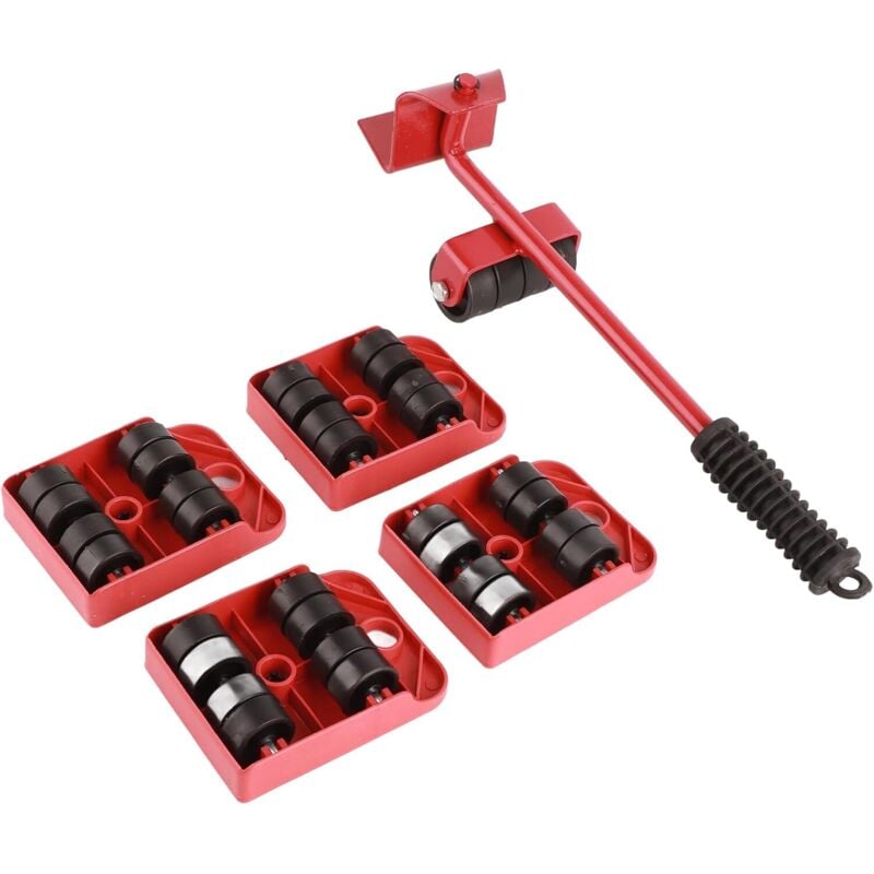 Sollbry 5-teiliges Set zum Bewegen schwerer Möbel, Möbeltransporter mit Rädern und Möbelhebeset, 150-kg-Lager, zum Bewegen schwerer Möbel,