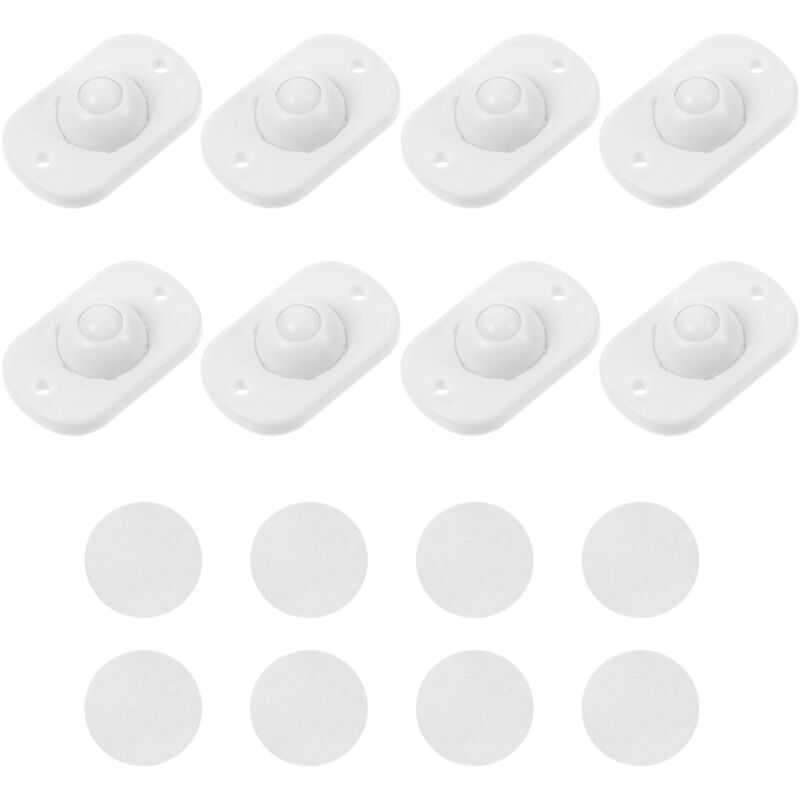Sollbry - 8er-Pack selbstklebende Mini-Rollen, 360° drehbar, Kunststoff-Kugellenkrollen für Küchengeräte, selbstklebende Riemenscheibe für