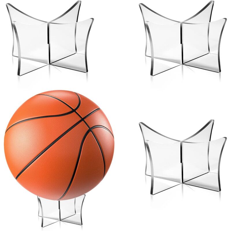 Sollbry - Acryl-Ballständer, Ball-Display-Ständer, Halter, multifunktionaler Ballhalter für Basketball, Fußball, Volleyball, Rugby-Ball, 4 Stück