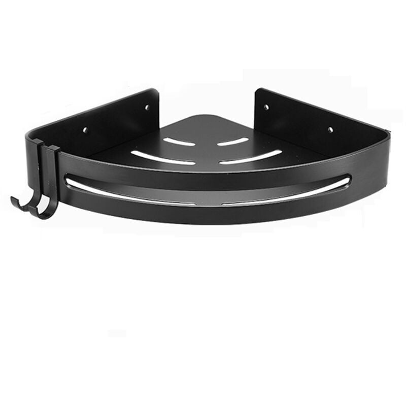 Sollbry - Badezimmer-Trennwand, Eckregal für Badezimmer, Dusche, mit 2 Haken, Badezimmer-WC-Aufbewahrung, Organizer, Badezimmer-Hardware-Sets (1