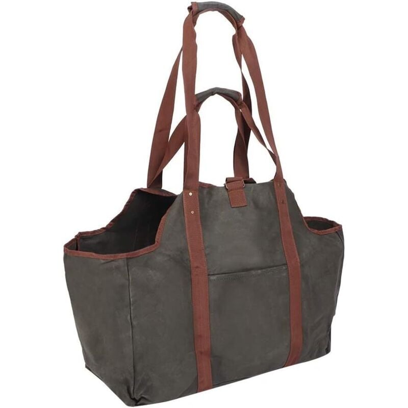 Canvas-Holztasche, großer Holzträger, wasserdicht und verschleißfest, leicht zu tragen, Canvas-Einkaufstasche für Brennholz - Sollbry