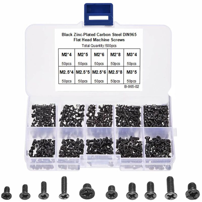 Sollbry - Computerschrauben, Mikro-Hardware, Laptop-Schrauben, Mikro-Reparaturschrauben, winziges Laptop-Schrauben-Set mit 10 Größen, für Laptop,