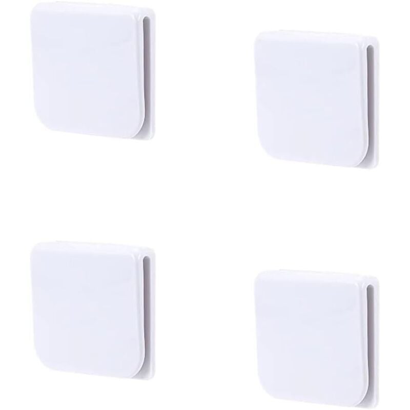 Sollbry - Duschvorhang-Clips, 4 Stück, selbstklebende Dusch-Clips, Duschschutz-Clips, Spritzschutz-Clips, zum Halten von Duschvorhang und Vorhang