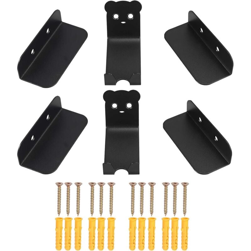 Fahrrad-Wandhalterung, Pedalhaken, 2 Stück Fahrrad-Wandhalterungen für Fahrrad, Wandaufbewahrung, Reifenständer, Schwarz - Sollbry