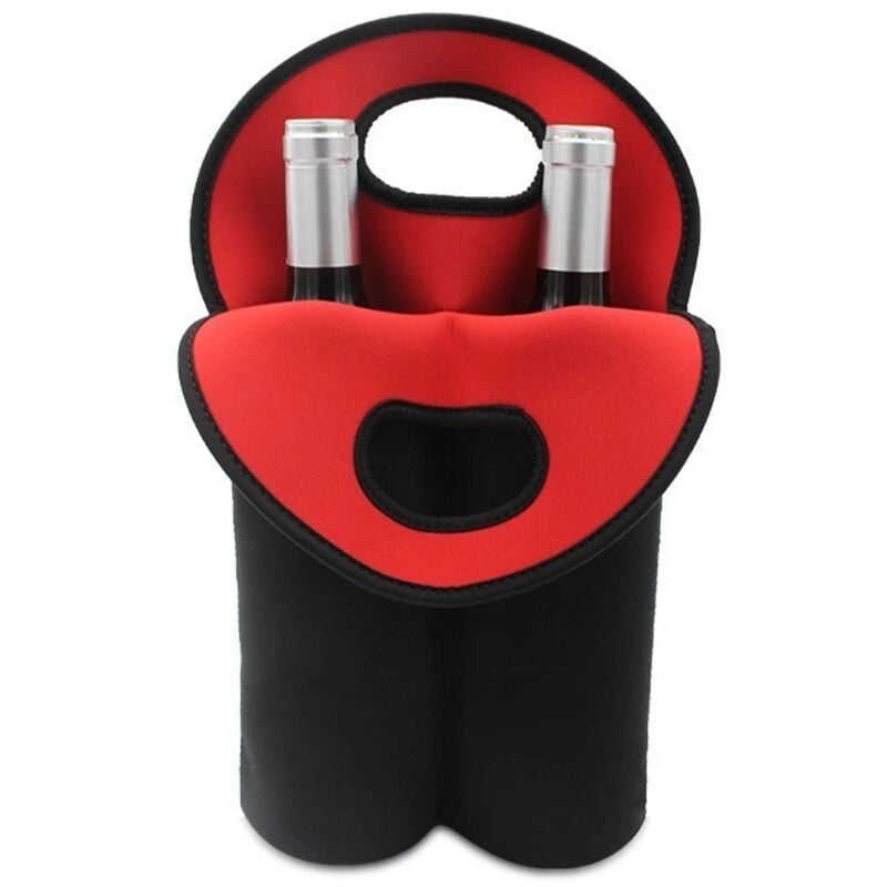 Sollbry - Isolierte Flaschentasche, 2-Flaschen-Isoliertasche, Flaschenhalter für 2 Flaschen Wein, tragbare Wasserflaschentasche für Wein und