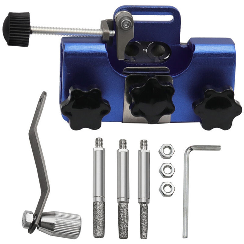 Kettenschärfset für Kettensägen, leichte und tragbare Kettensägen-Schärfvorrichtung, Kurbelmesserschärfer aus Aluminiumlegierung, geeignet für
