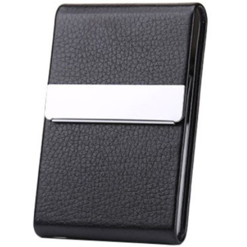 Sollbry - Metall-Zigarettenetui, Zigarettenbox, PU-Leder, Zigarettenspitze, Etui, Zigarettenschachtel, schlanke Zigarettenschachtel für Männer und