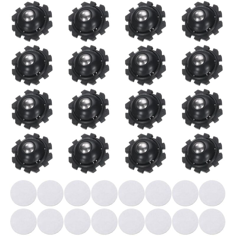 Möbelrollen, 16 Stück selbstklebende Mini-Lenkrollen, 360-Grad-Kugelrollen für Küchengeräte, Mülleimer, Aufbewahrungsboxen - Sollbry