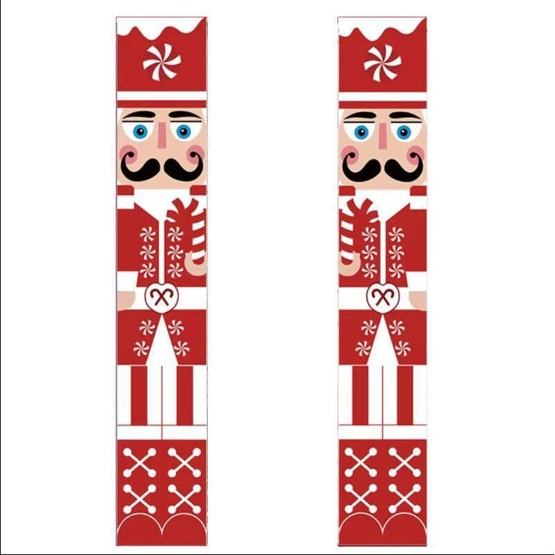 Sollbry - Nussknacker-Soldat-Veranda-Schild, Banner zum Aufhängen an der Haustür, Zuckerstange, süßeste Weihnachtsfeiertagsdekoration für den Innen