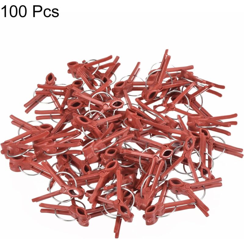 Pinzette zum Pfropfen von Pflanzen, gebogene Öffnung, Gartenpinzette, Kunststoffbefestigung, verbindet Pflanzen, Ranken, Gartenwerkzeug, 100 Stück