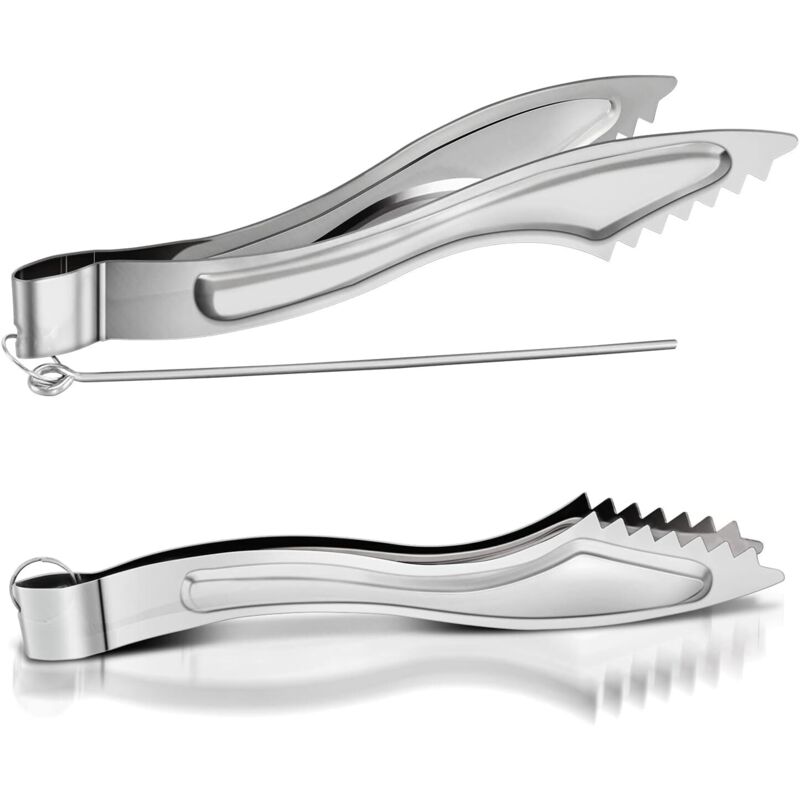 Set mit 2 Shisha-Zangen aus Edelstahl, Shisha-Kohlezange, Metall-Shisha-Kohlezange mit Zubehör (16 x 3 cm) - Sollbry