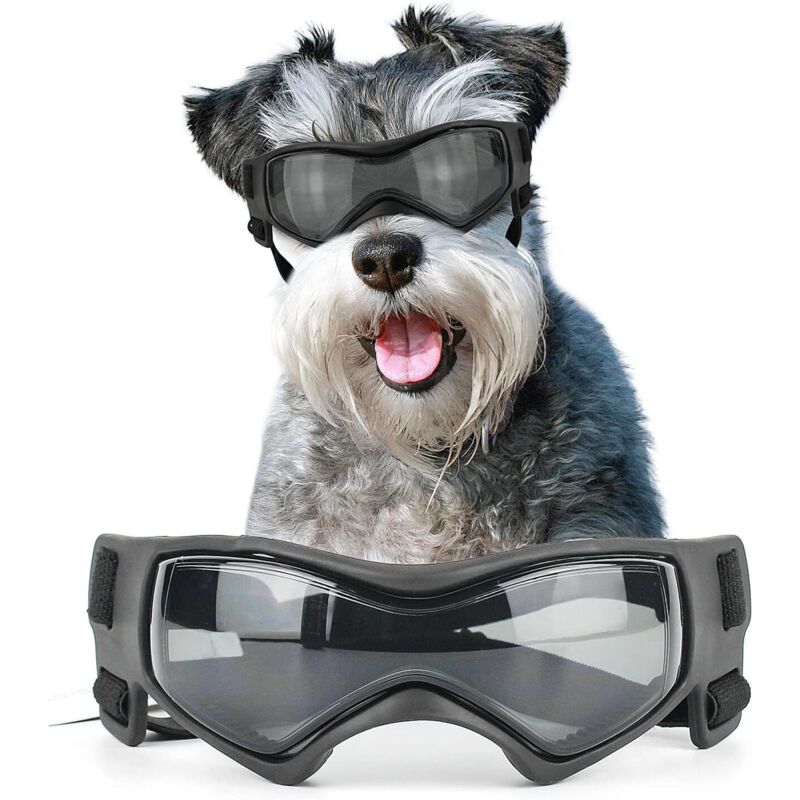Sollbry - Sonnenbrille für mittelgroße Hunde, UV-Schutz, Mops-Sonnenbrille für kleine und mittelgroße Hunde, winddicht, beschlagfrei, schneesicher,